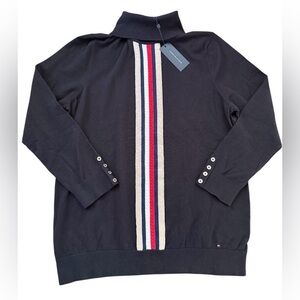 NWT Tommy Hilfiger Black Global Cable Stella Turtleneck Sweater